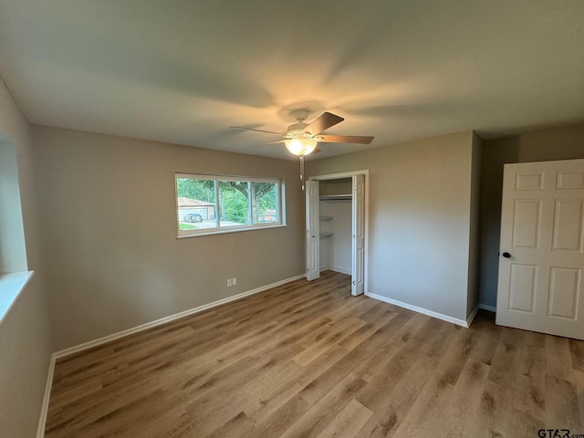 625 Northcrest Dr, Tyler, TX 75702 - unfurnished bedroom featuring light wood-style floors, a closet, and a ceiling fan