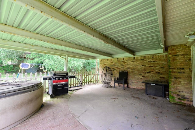 view of patio featuring grilling area