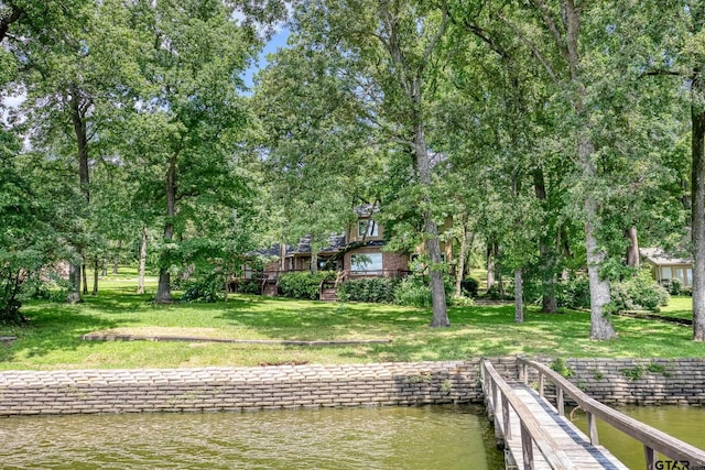 17553 Sleepy Hollow Way, Flint, TX 75762 - dock area with a water view and a yard
