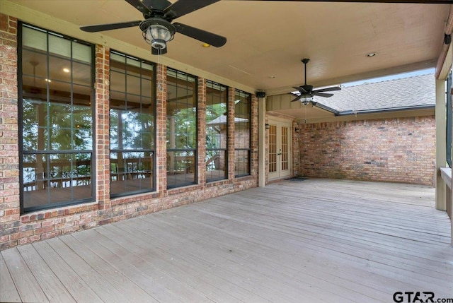 23424BAYSIDE Bay Side Dr, Bullard, TX 75757 - wooden deck with ceiling fan and french doors