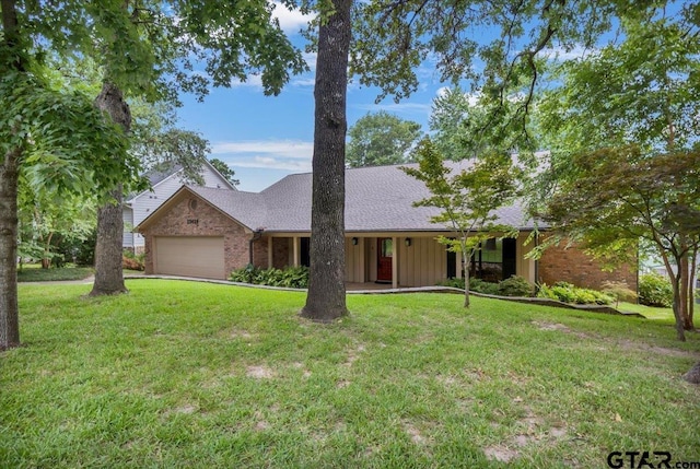 23424BAYSIDE Bay Side Dr, Bullard, TX 75757 - single story home featuring brick siding, a front lawn, an attached garage, and roof with shingles