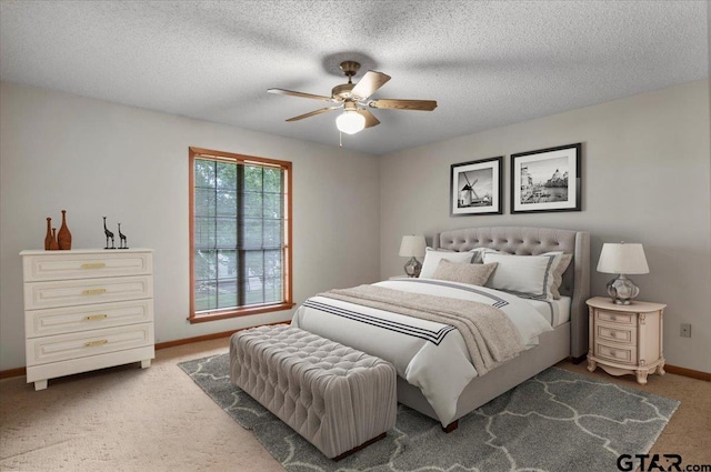 23424BAYSIDE Bay Side Dr, Bullard, TX 75757 - bedroom featuring carpet, a textured ceiling, and ceiling fan