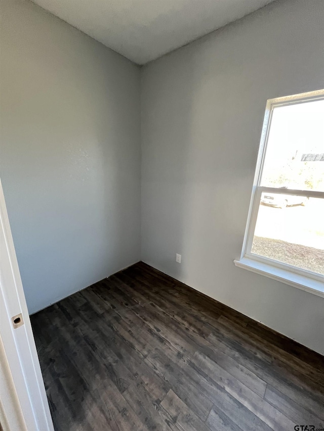 empty room featuring dark hardwood / wood-style flooring