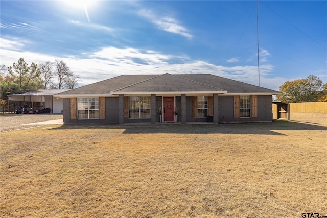 view of front of house with a front yard