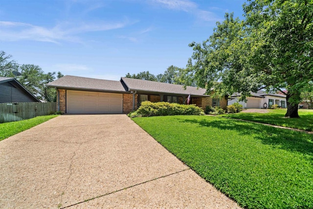 608 Meadow Crk, Tyler, TX 75703 - ranch-style home featuring an attached garage, brick siding, concrete driveway, and roof with shingles