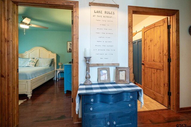 bedroom featuring wood finished floors
