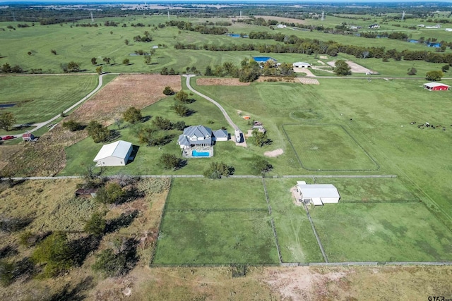 drone / aerial view featuring a rural view