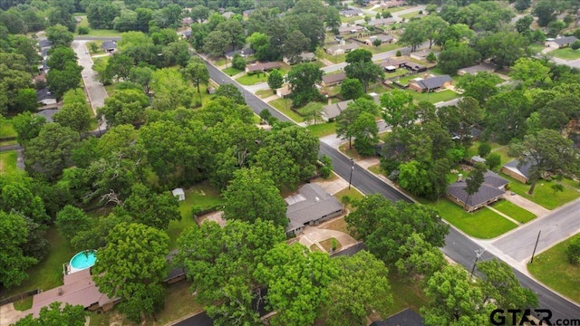 aerial view with a residential view