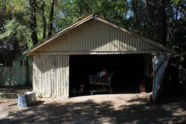 view of garage