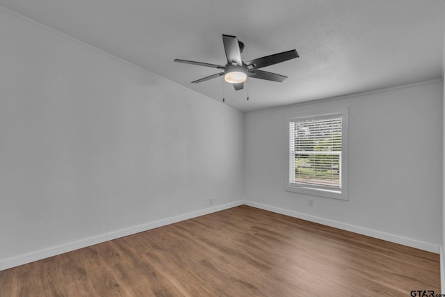 441 N Hill, Tyler, TX 75706 - empty room featuring ceiling fan, wood finished floors, and crown molding