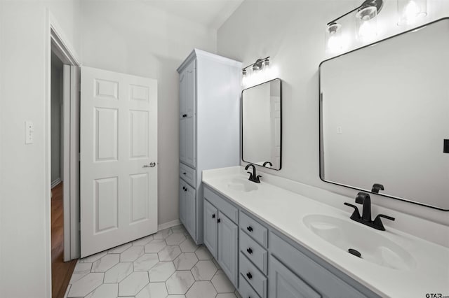 bathroom featuring tile patterned floors and vanity