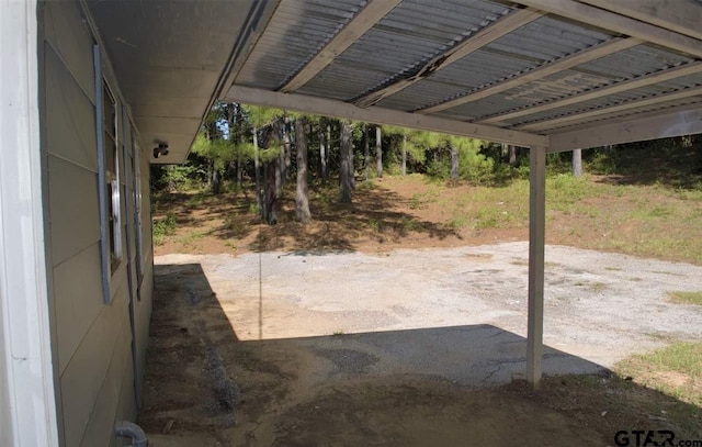 view of patio with a carport