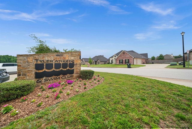 4132 Palo Pinto Creek Cir, Tyler, TX 75703 - community sign featuring a lawn, curved driveway, and a garage