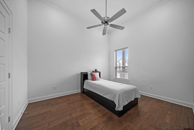 4132 Palo Pinto Creek Cir, Tyler, TX 75703 - bedroom featuring wood finished floors, ornamental molding, baseboards, and ceiling fan