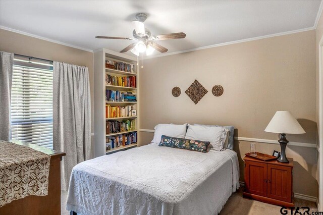 17599 Autumn Trl, Whitehouse, TX 75791 - bedroom featuring a ceiling fan and crown molding