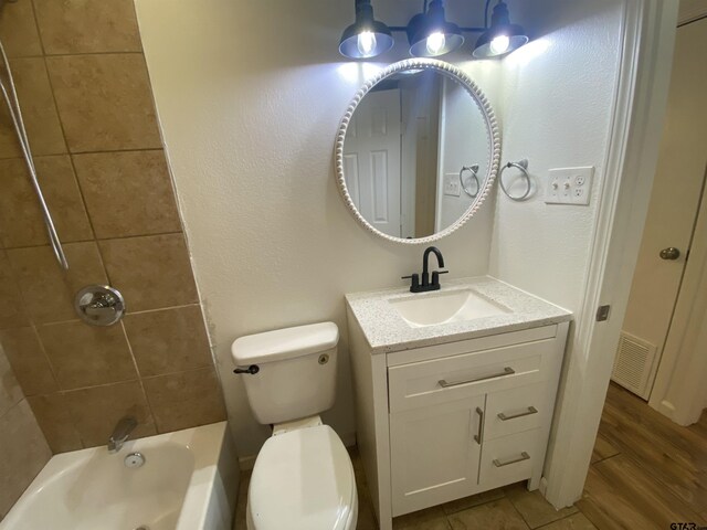 3903 Appletree Ln, Tyler, TX 75701 - full bath with vanity, tub / shower combination, and wood finished floors