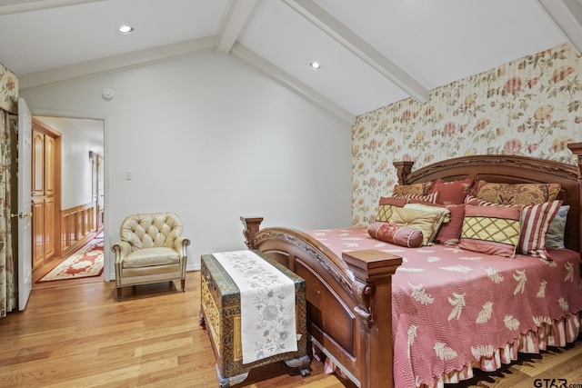 205 Turnberry Cir, Mount Pleasant, TX 75455 - bedroom featuring light wood-type flooring, wallpapered walls, and recessed lighting