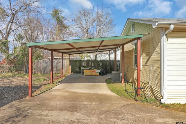 view of car parking featuring a carport