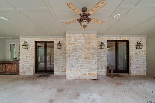 23611 Ridgeview Dr, Bullard, TX 75757 - view of patio / terrace featuring french doors and a ceiling fan