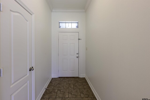 2056 Balsam Gap, Tyler, TX 75703 - doorway featuring baseboards, stone finish flooring, and ornamental molding