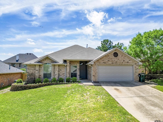 2056 Balsam Gap, Tyler, TX 75703 - ranch-style home featuring a garage, brick siding, a front yard, and concrete driveway