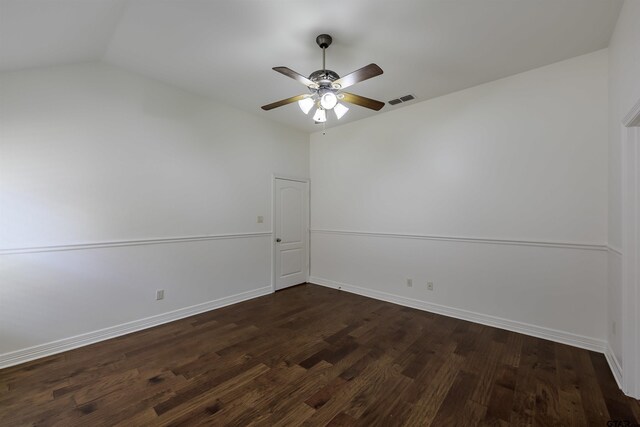 2056 Balsam Gap, Tyler, TX 75703 - unfurnished room with dark wood-style flooring, visible vents, baseboards, and ceiling fan