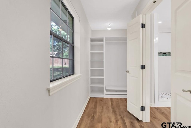 spacious closet featuring hardwood / wood-style floors