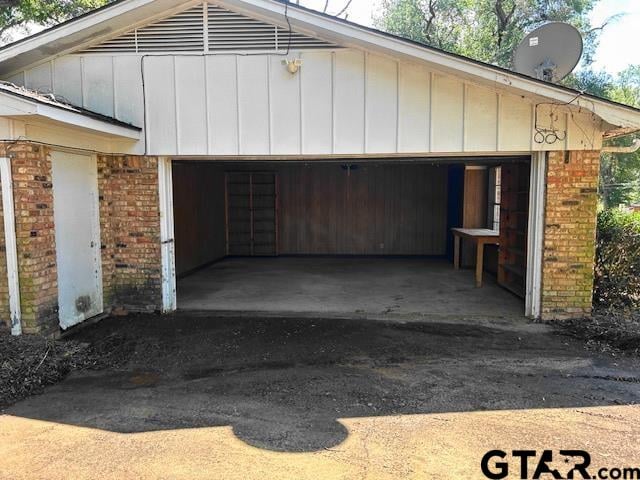 view of garage