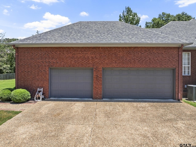 garage featuring central AC