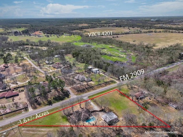 1039 Fm 2909, Canton, TX 75103 - aerial view of property's location with property boundaries highlighted