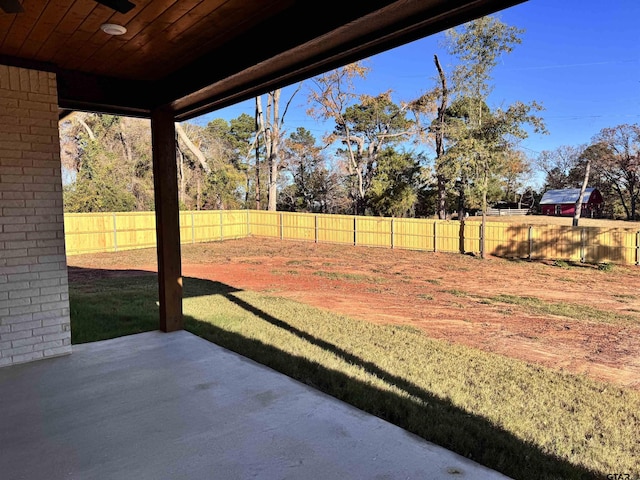 view of yard with a patio area