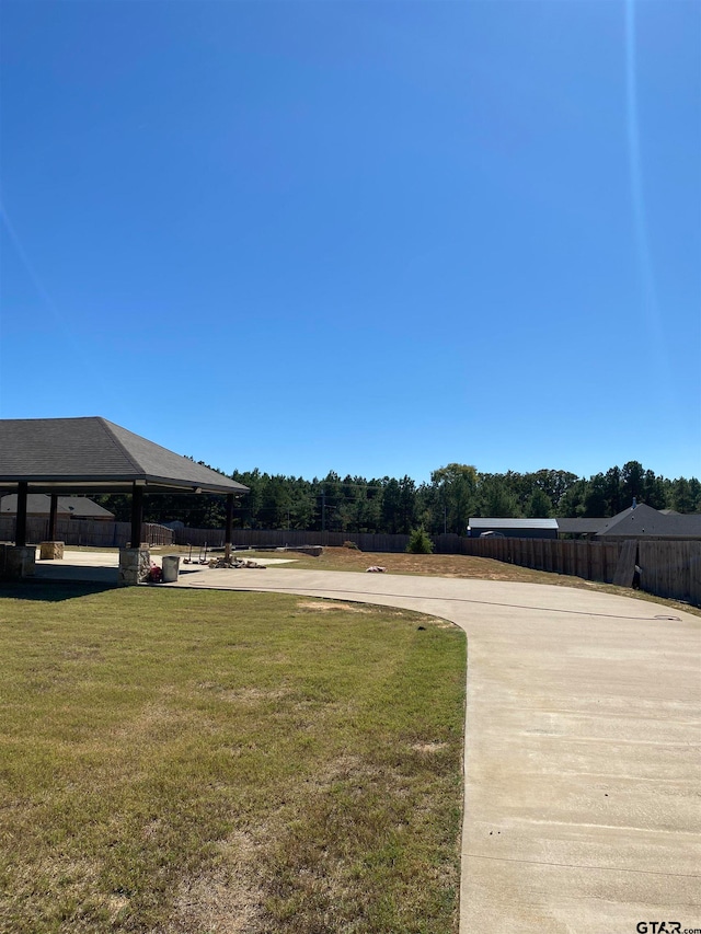 view of yard featuring a gazebo