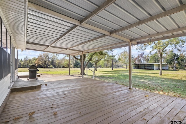 deck with a lawn