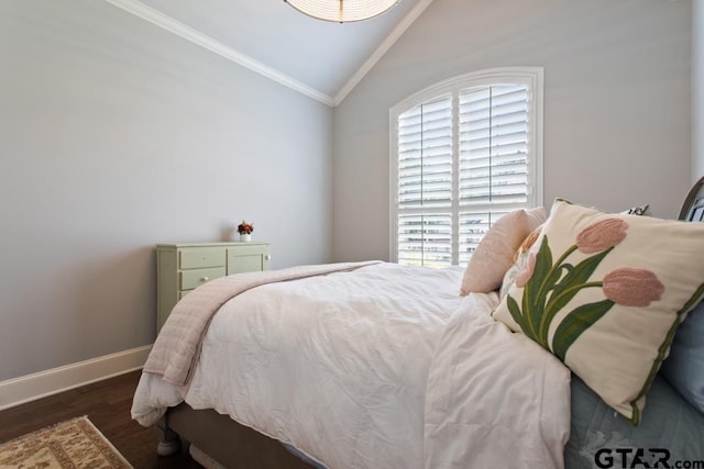 7417 Princedale, Tyler, TX 75703 - bedroom with vaulted ceiling, crown molding, and wood finished floors