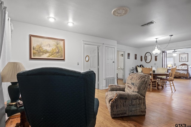 living room featuring light hardwood / wood-style flooring