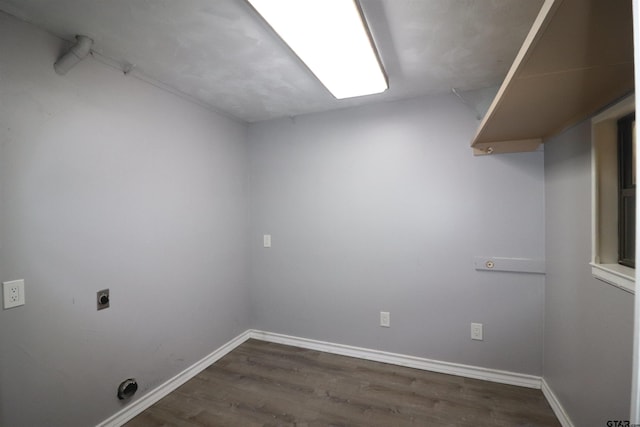 interior space with dark hardwood / wood-style flooring