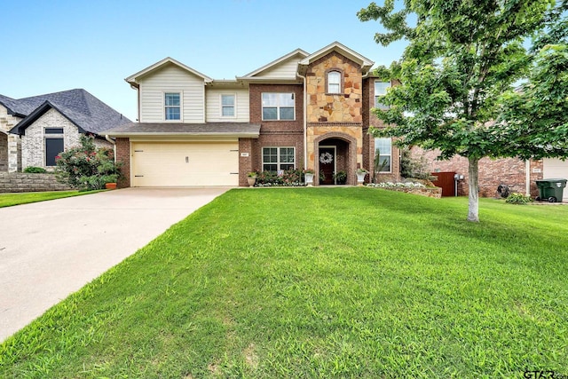 view of front of house featuring a front lawn