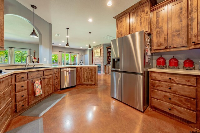 dining area with a fireplace and built in features
