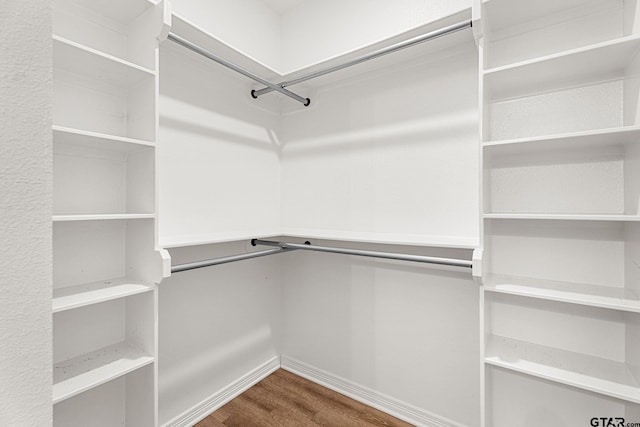 spacious closet with hardwood / wood-style floors