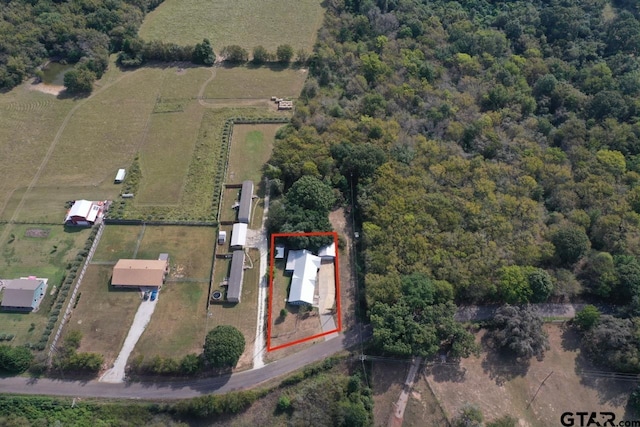 bird's eye view featuring a rural view