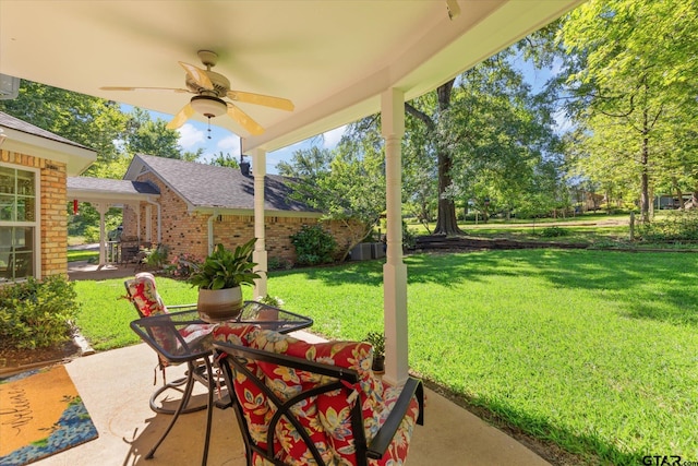 408 E Forest Dr, White Oak, TX 75693 - view of patio featuring a ceiling fan