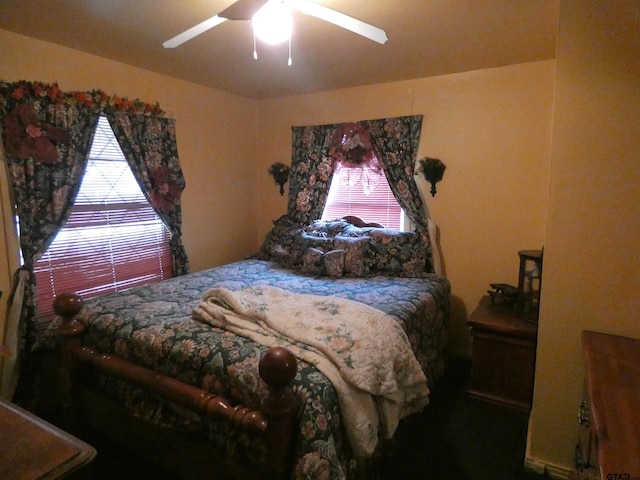 bedroom featuring ceiling fan