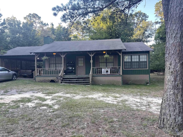 view of front facade featuring covered porch