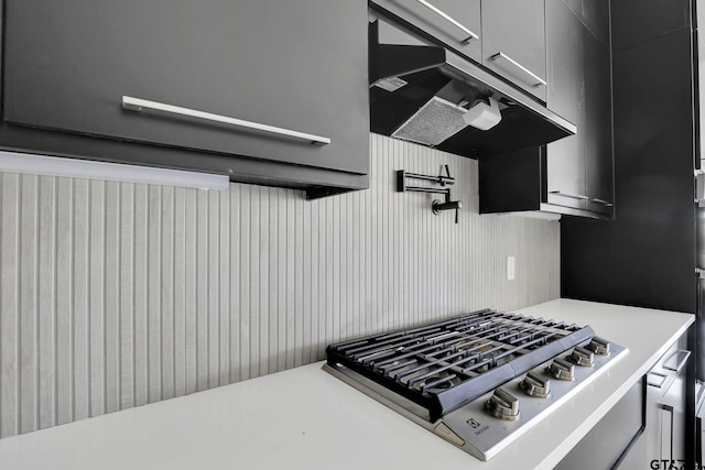 kitchen featuring tasteful backsplash and stainless steel gas cooktop