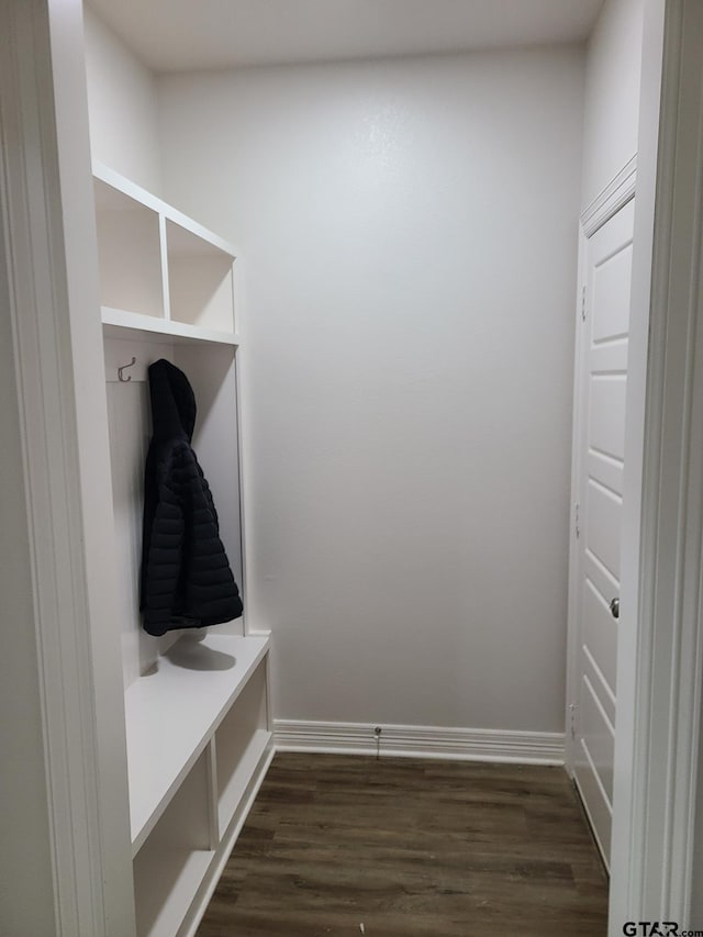 mudroom featuring dark hardwood / wood-style flooring