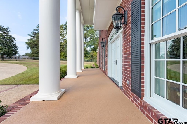 view of patio featuring covered porch