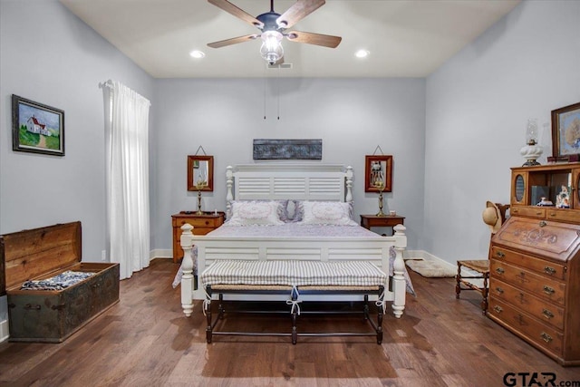 14621 Twin Pine Ln, Lindale, TX 75771 - bedroom with wood finished floors, recessed lighting, and ceiling fan