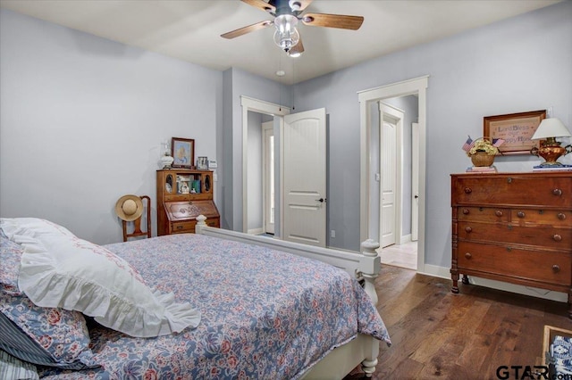 14621 Twin Pine Ln, Lindale, TX 75771 - bedroom featuring wood finished floors and ceiling fan