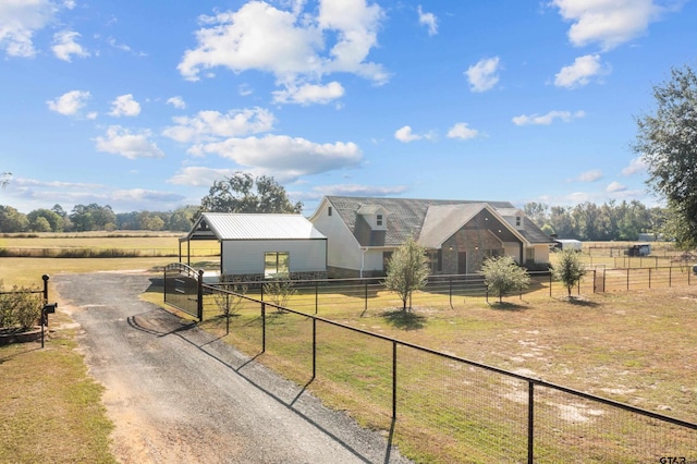 exterior space featuring a rural view