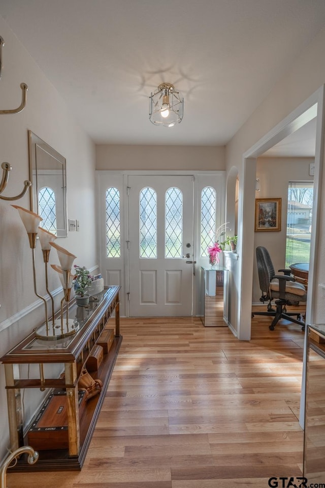 entrance foyer featuring light hardwood / wood-style flooring